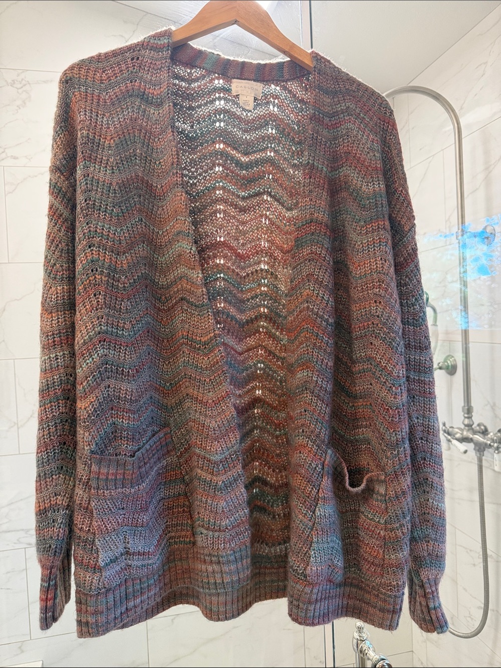 Nordstrom Caslon Multicolor Open-Front Knit Cardigan — small
